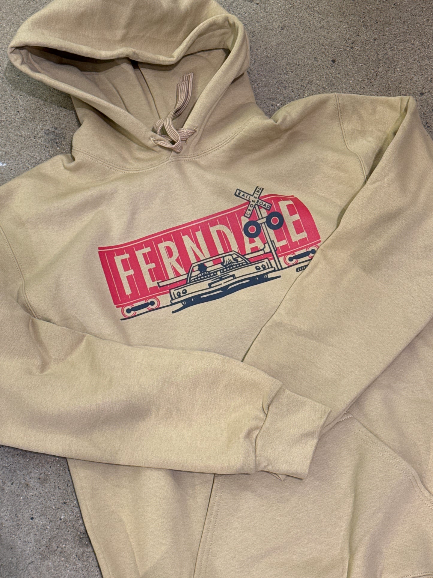 Ferndale train crossing hoodie