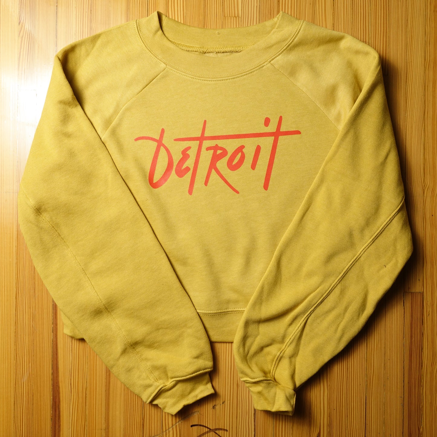 Gold Detroit raglan sweatshirt