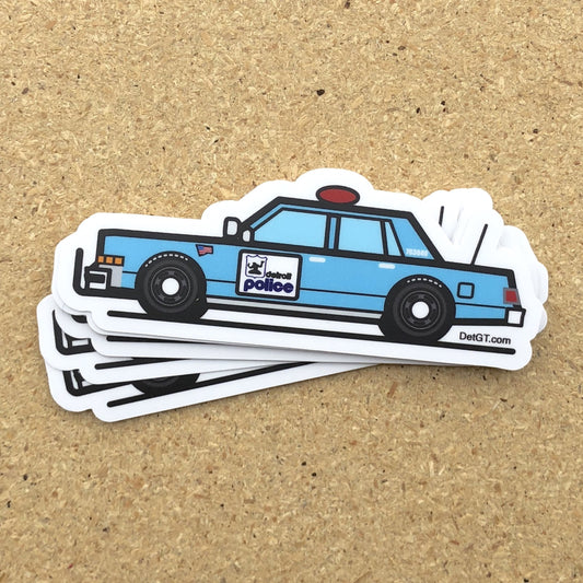 Classic Detroit Police Cruiser - Sticker