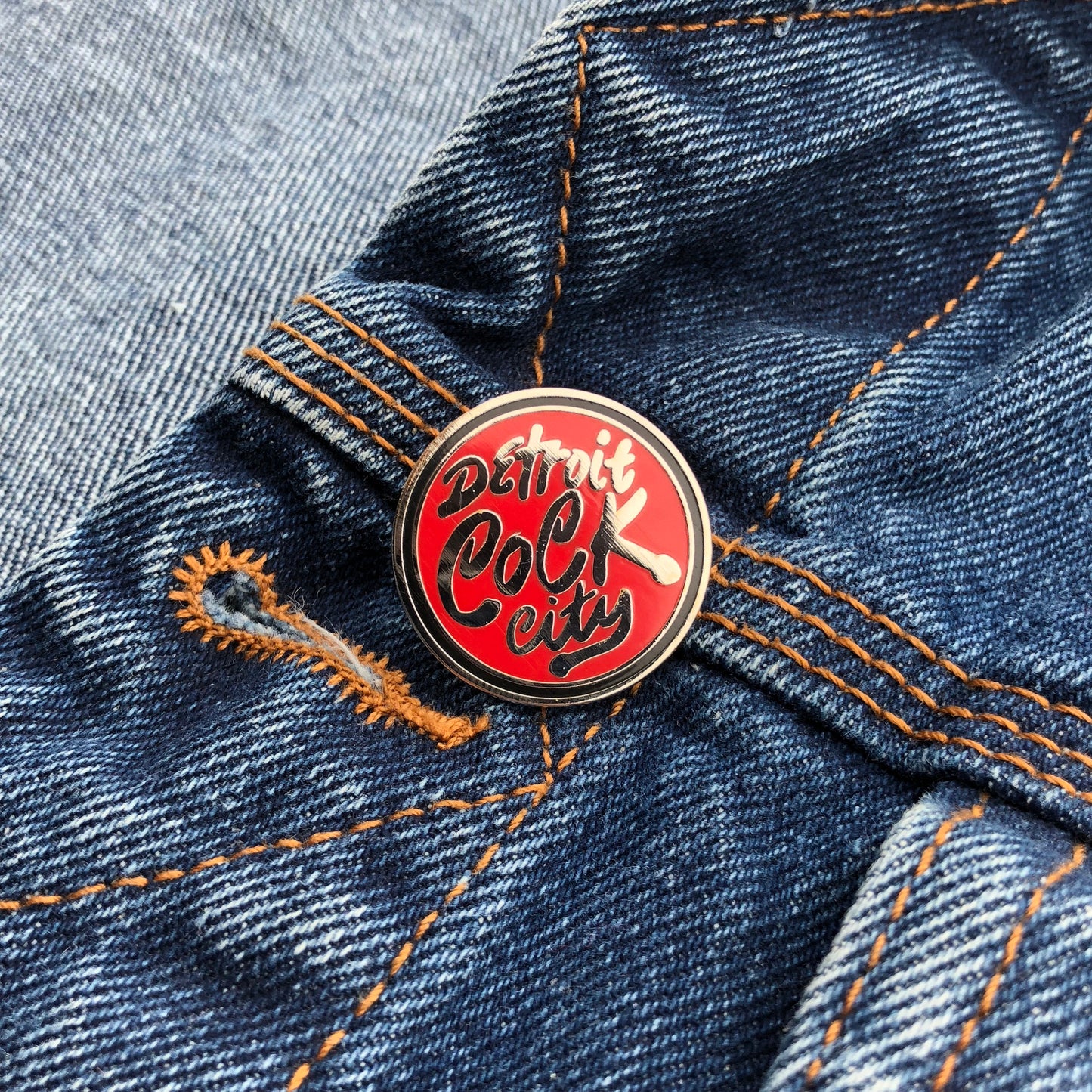 Detroit Cock City - Enamel Pin