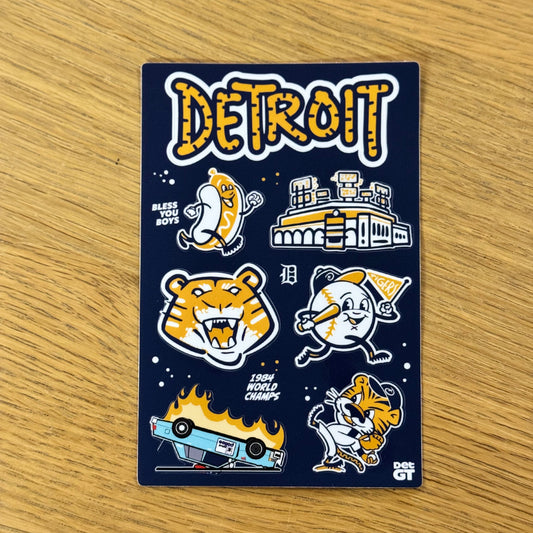 Detroit Tigers Sticker Sheet