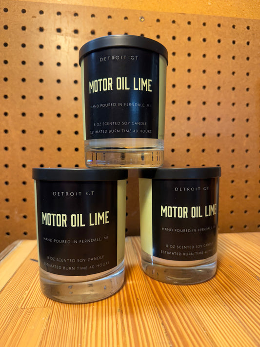 Motor Oil Lime candle