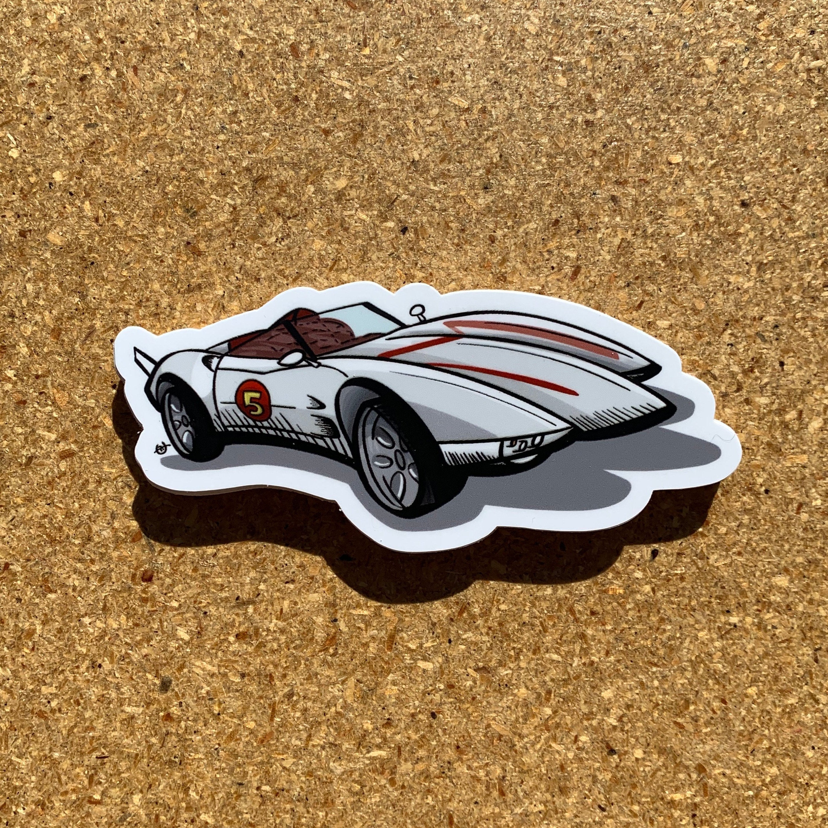 Speed Racer Decals Mach Five Speed Racer Car - Sticker – Detroit GT